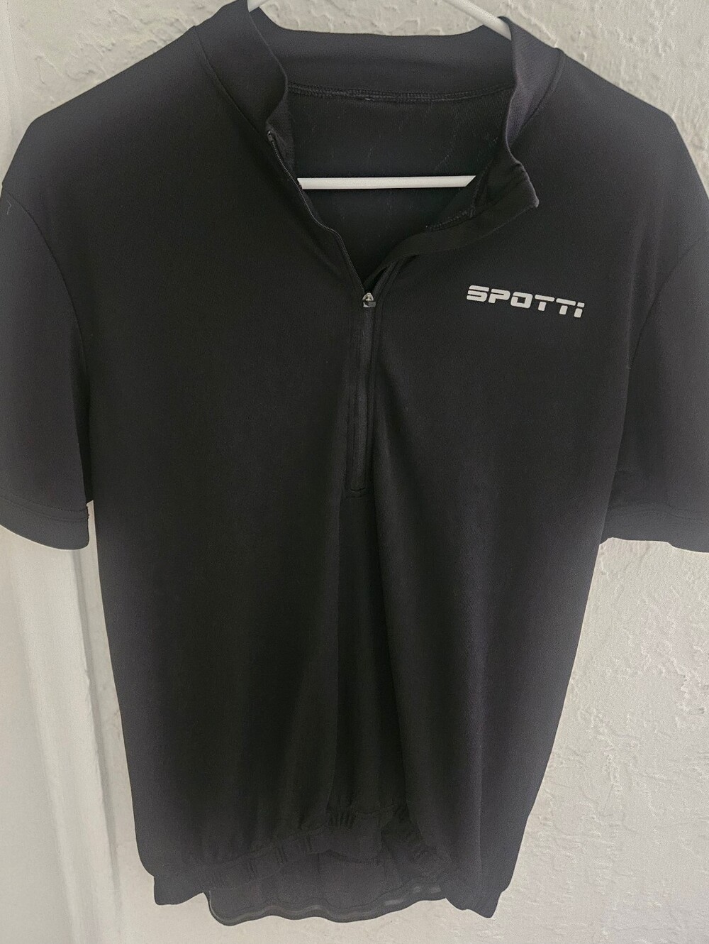 Spotti Men's Cycling Bike Jersey Short Sleeve - Black (Size L)
